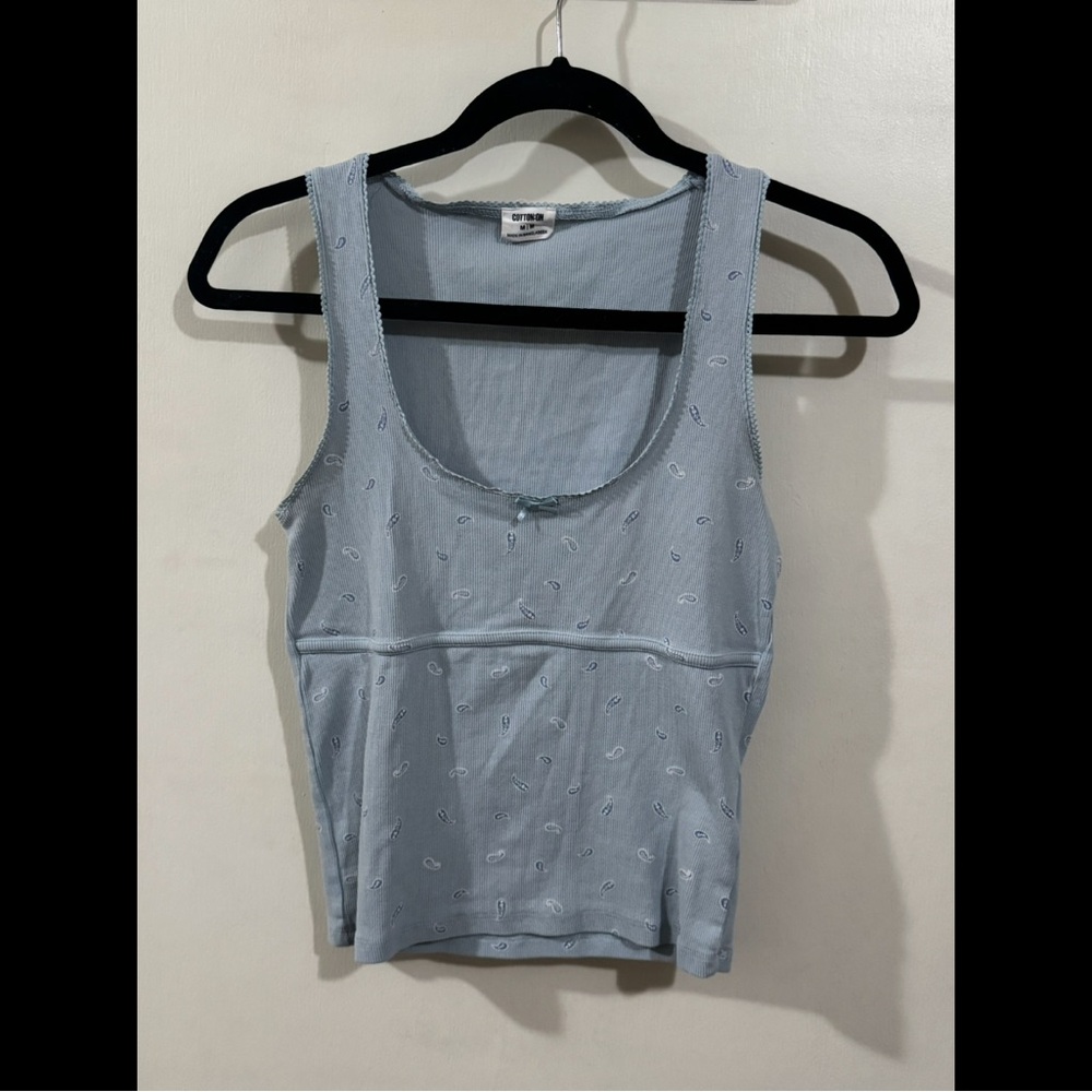 Cotton On Light Blue Patterned Tank Top